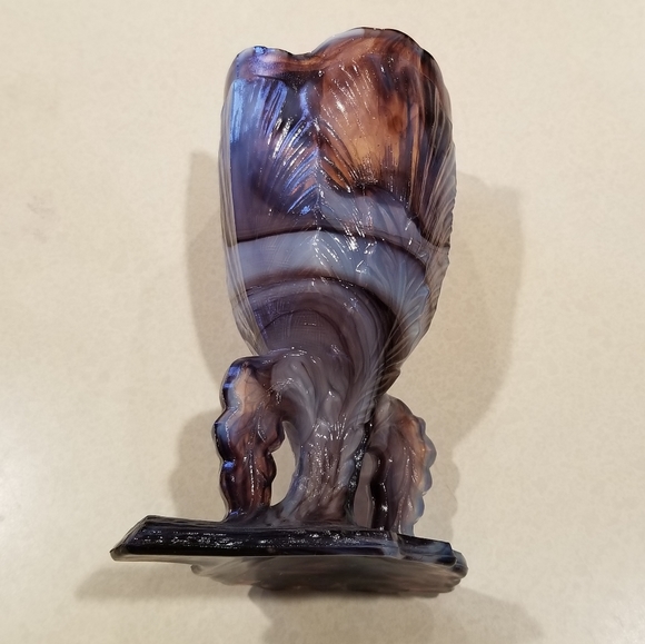 Vintage Purple Floral Slag Vase - Picture 2 of 5